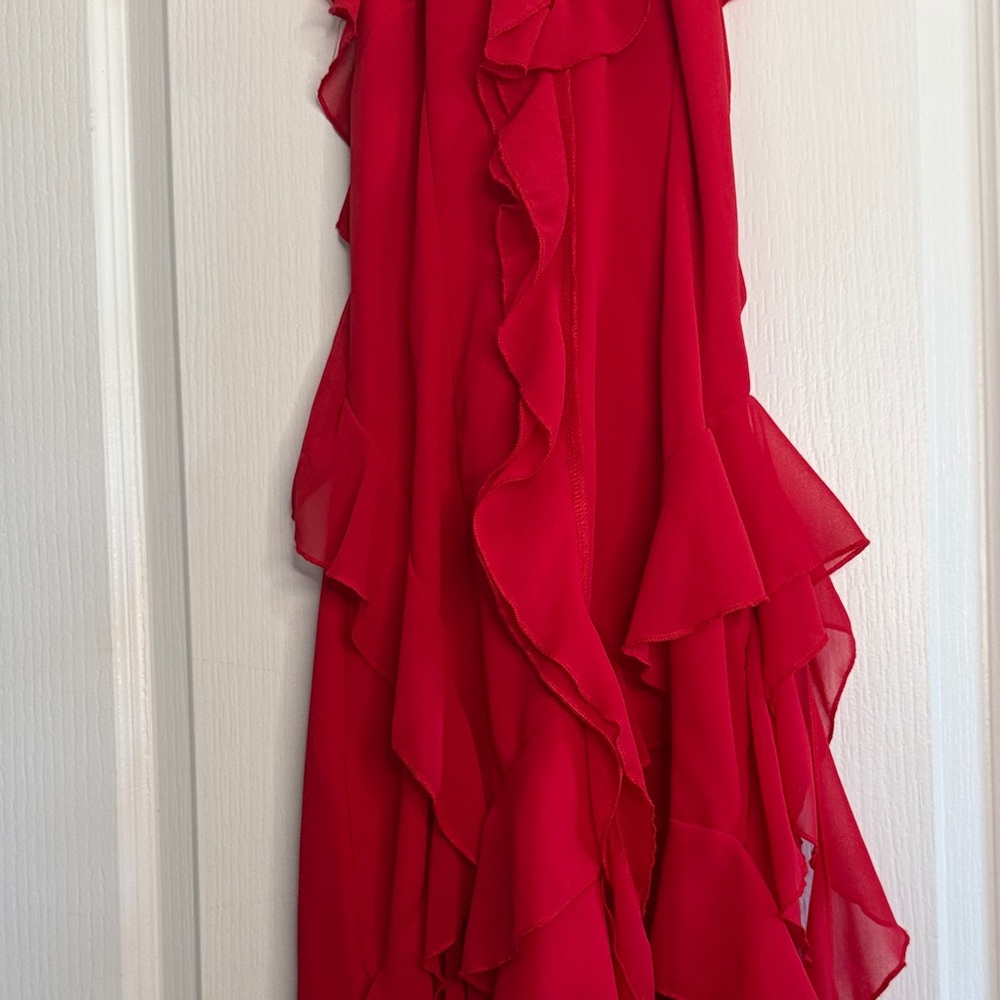 Pretty Little Thing Red Ruffle Dress - Picture 4 of 9